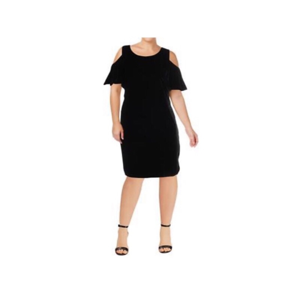 Lauren Ralph Lauren Cold-Shoulder Velvet Dress
